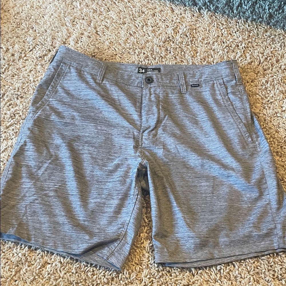 Hurley Men's Heather Gray Flat Front Performance Shorts
